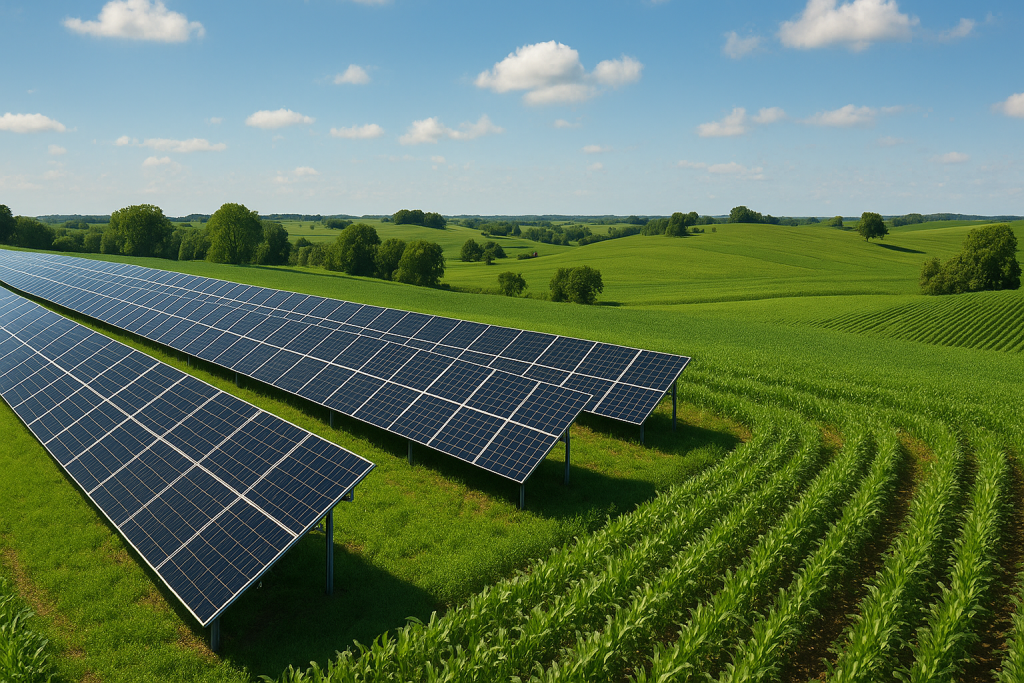 Solar panels covering crops to preserve them for future generations