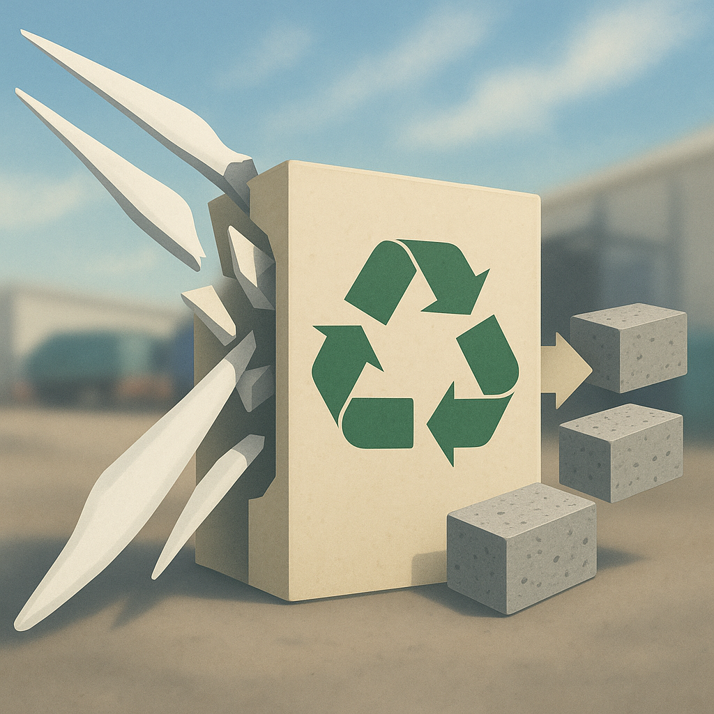 Wind turbine blades being converted into building materials